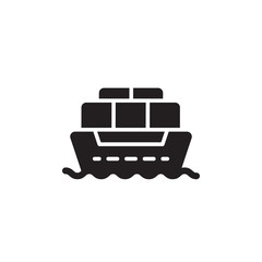 flat glyph ship cargo icon symbol sign, logo template, vector, eps 10