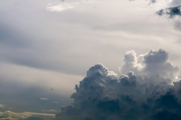 storm silhouette cloud sun in gray sky dark cloud