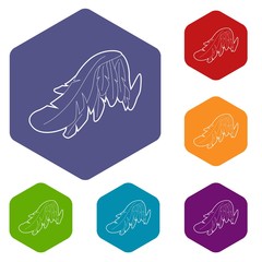 Angel wing icon. Outline illustration of angel wing vector icon for web