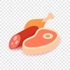 Meat icon. Cartoon isometric illustration of meat vector icon for web
