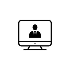 Monitor outline icon illustration isolated vector sign symbol