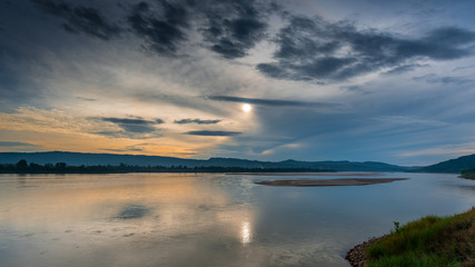 In the morning at Mekong river,  Nong Khai , Thailand.