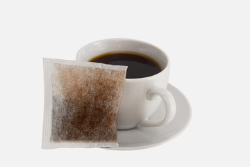 Coffee bags isolated on white background