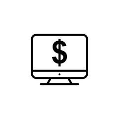 Monitor outline icon illustration isolated vector sign symbol