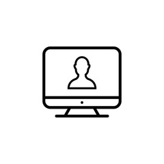 Monitor outline icon illustration isolated vector sign symbol