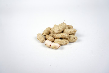 peanuts in shell isolated on white background