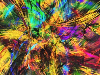 Papier Peint photo autocollant Mélange de couleurs rainbow abstract fractal background 3d rendering illustration