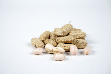 peanuts on white background