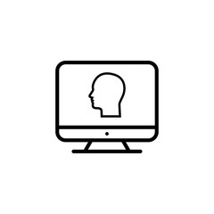 Monitor outline icon illustration isolated vector sign symbol