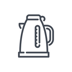 Electric kettle line icon. Vector outline sign.