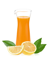 Fresh lemon with half isolated on white background