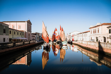 A morning on the Port of Leonardesco Canal, one of the most important monuments of Cesenatico, on...