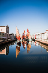 A morning on the Port of Leonardesco Canal, one of the most important monuments of Cesenatico, on...