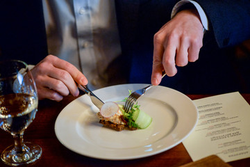 chef preparing food in restaurant