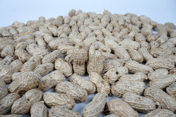 peanuts on a white background