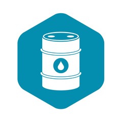 Metal oil barrel icon. Simple illustration of metal oil barrel vector icon for web