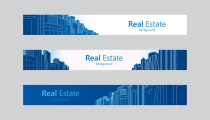 Template of real estate banner design with space for text. Vector illustration