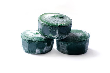 Spirulina algae ice isolated on white background