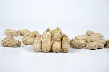 peanuts on white background