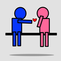 Man and woman in love to each other