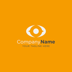 Yellow eye logo editable vector for optik or eyecare company or other business