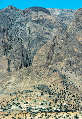 Atlas Mountains with small village view