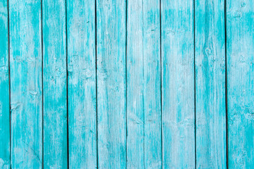 Old painted cracked boards, top view. Wood texture.