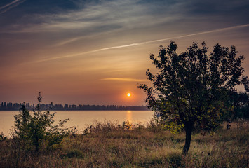 Sunrise on river