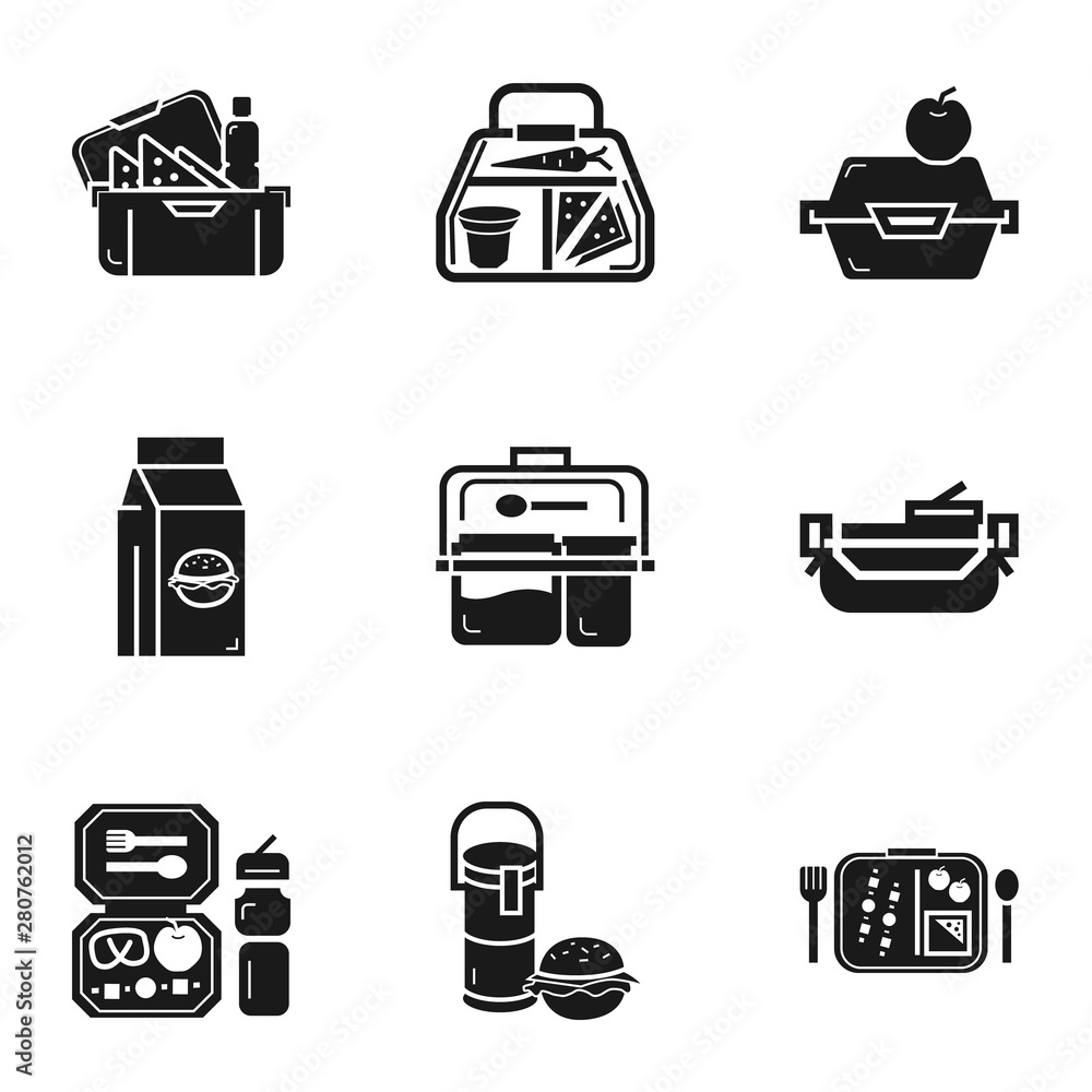 Poster lunch bag icon set. simple set of 9 lunch bag vector icons for web design isolated on white backgrou