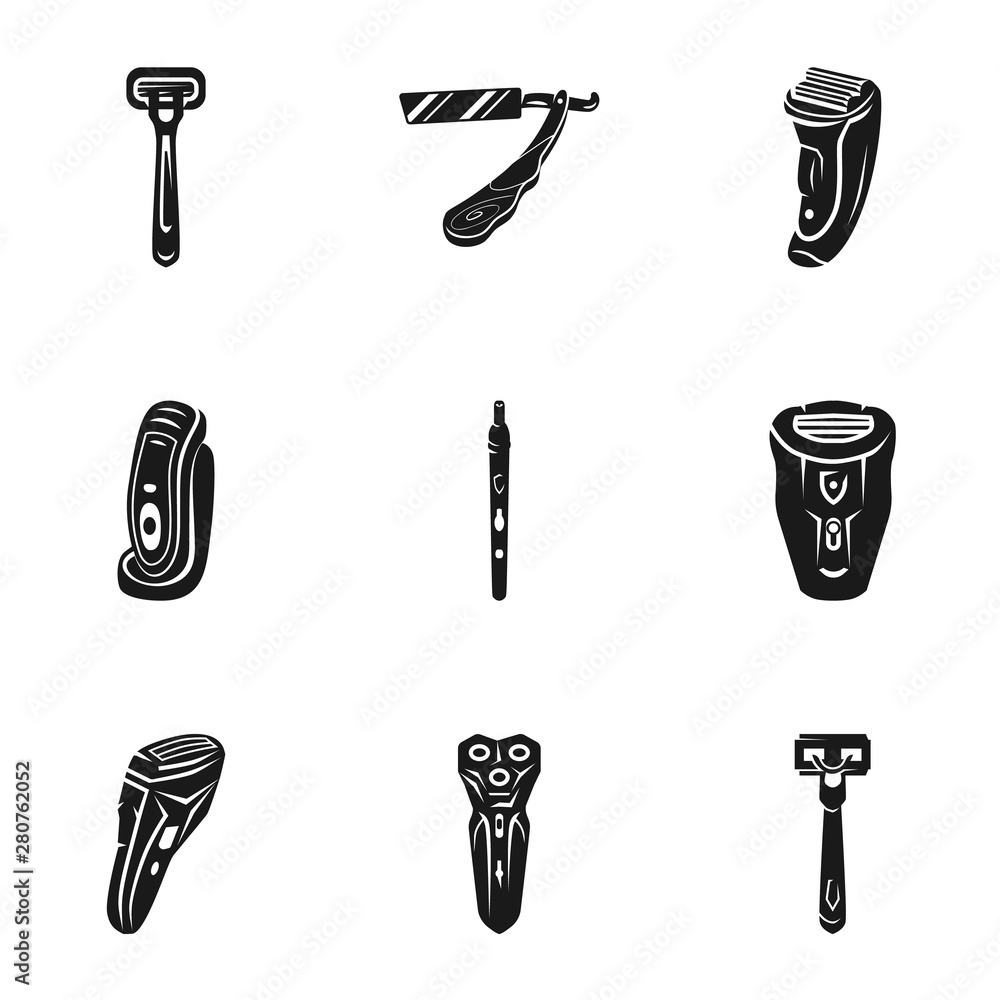 Poster classic shaver icon set. simple set of 9 classic shaver vector icons for web design isolated on whit