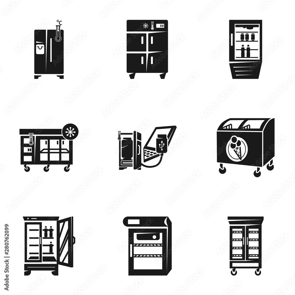 Poster freezer icon set. simple set of 9 freezer vector icons for web design isolated on white background
