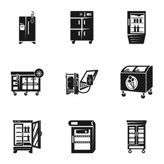 Freezer icon set. Simple set of 9 freezer vector icons for web design isolated on white background