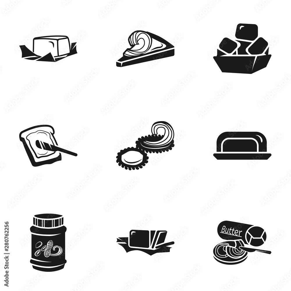 Aufkleber margarine icon set. simple set of 9 margarine vector icons for web design isolated on white backgrou