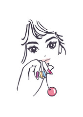 ベクター　女性　ネイル　ネイルアート　ファッション　オシャレ　お洒落　おしゃれ　おしゃれな　ビューティ