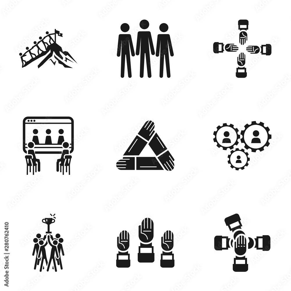 Poster company teamwork icon set. simple set of 9 company teamwork vector icons for web design isolated on 