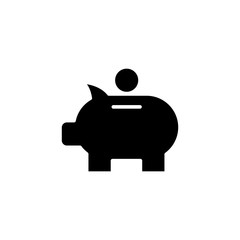 flat coin pig, glyph icon symbol sign, logo template, vector, eps 10