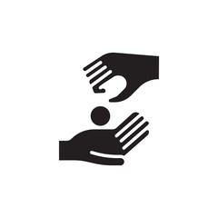 flat coin, earning, pay glyph icon symbol sign, logo template, vector, eps 10