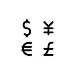 flat glyph currency icon symbol sign, logo template, vector, eps 10