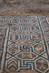 Turkey: the mosaics on the floor of the south nave of the Church of Laodicea, ancient city on the river Lycus, one of the Seven churches of Asia addressed by name in the Book of Revelation