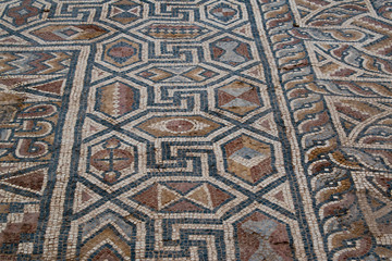 Turkey: the mosaics on the floor of the south nave of the Church of Laodicea, ancient city on the river Lycus, one of the Seven churches of Asia addressed by name in the Book of Revelation