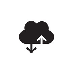 flat glyph black cloud computing trendy icon symbol sign, logo template, vector, eps 10, suitable for web ui