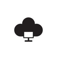 flat glyph black cloud computing trendy icon symbol sign, logo template, vector, eps 10, suitable for web ui