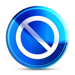 Prohibition icon glassy vibrant sky blue round button illustration