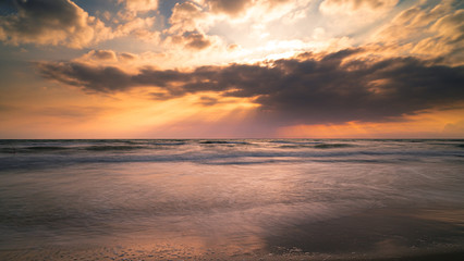 Fototapeta na wymiar Sunset over mediterranean sea