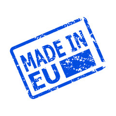Made in EU, rubber stamp origin country item