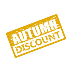 Autumn discount stamp for promo advertising