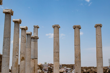 Fototapeta premium Turkey: ruins of Laodicea on the Lycus, city in the Hellenistic regions of Caria and Lydia then Roman Province of Phrygia Pacatiana, known for the presence of Cicero as governor of Cilicia