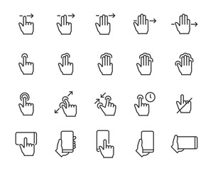 set of touch icons, gesture, smartphone, tablet