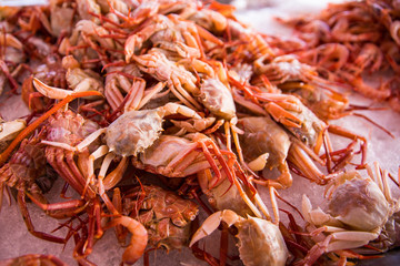 Crab - fresh fish market. stock photo