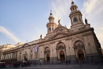 Fototapeta na wymiar metropolitan cathedral in the city of Santiago de Chile